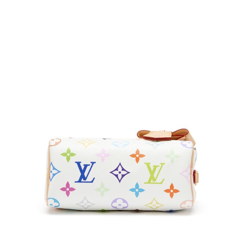 Takashi Murakami White Multicolore Monogram Coated Canvas Nano Speedy Gold Hardware, 2025 - Crowned Bag