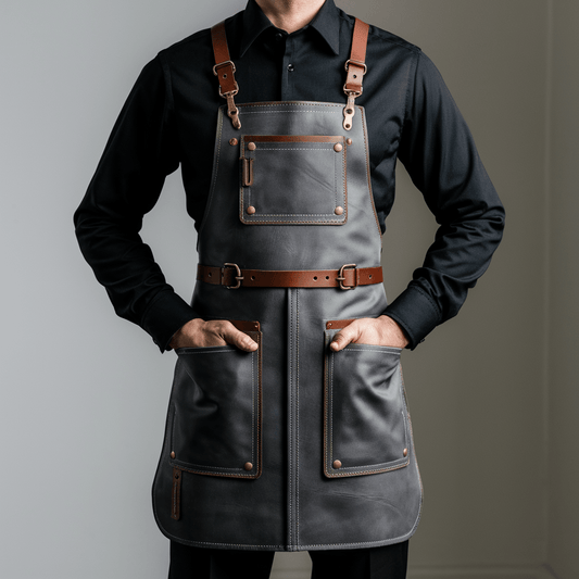 Titan Armor Heavy Duty Leather Blacksmith Apron – Extreme Heat Protection - Crowned Bag