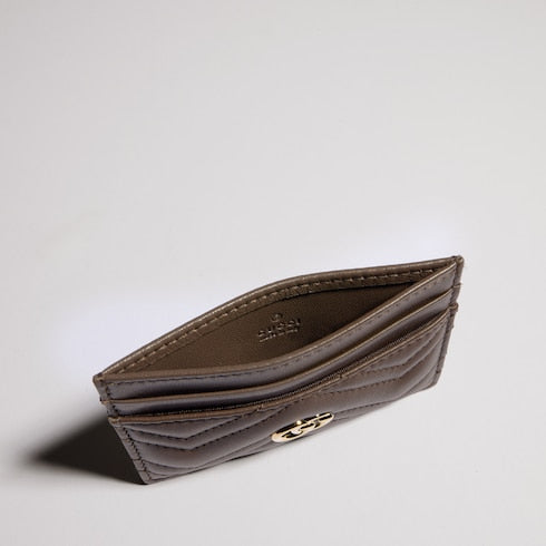 GG Marmont card case - dark taupe leather