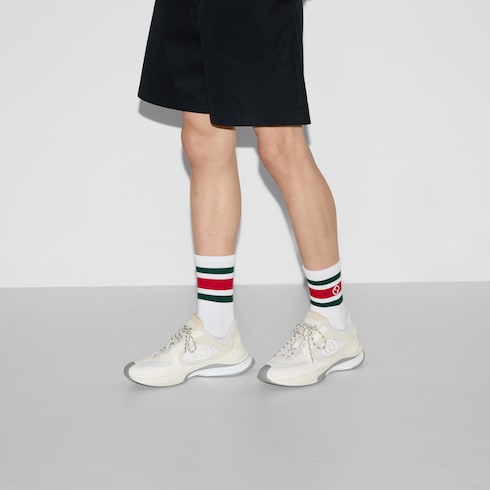 Round Interlocking G cotton socks - white