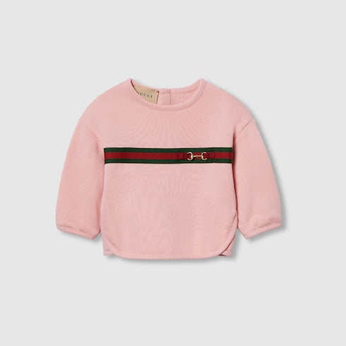 Baby cotton sweatshirt with Web - pink