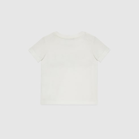 White Cotton Baby T-Shirt With Vintage Gucci Logo - White Cotton