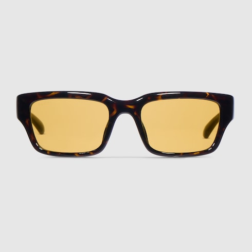Rectangular-frame sunglasses - brown tortoiseshell
