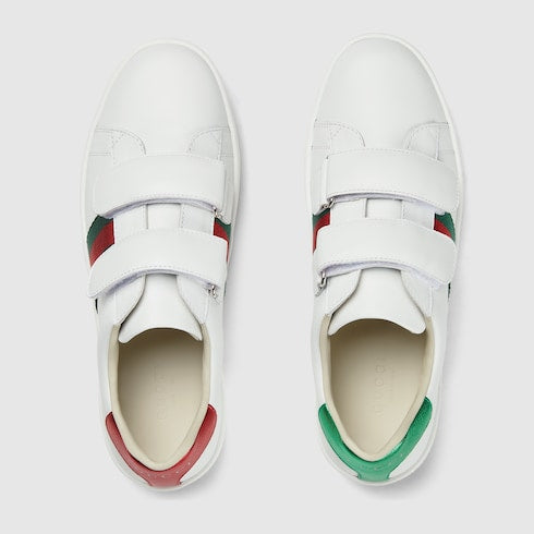 Teen Gucci Ace leather sneaker - white leather