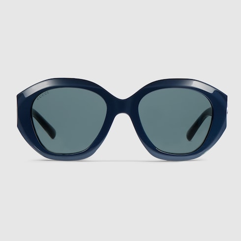 Geometric-frame sunglasses - blue