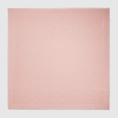 Double G silk wool shawl - light pink