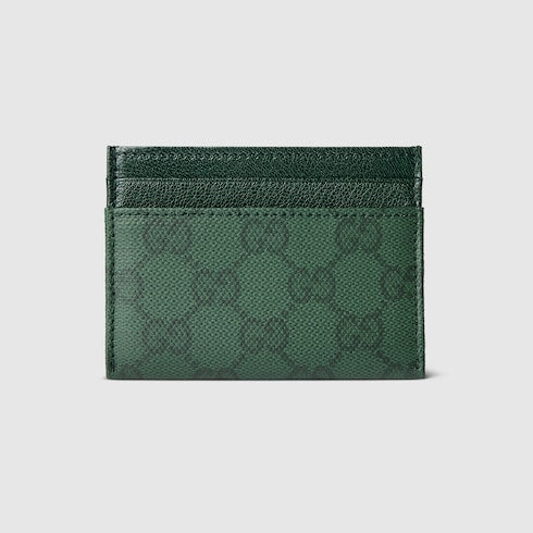 Gucci Essence Classic card case - dark green GG canvas
