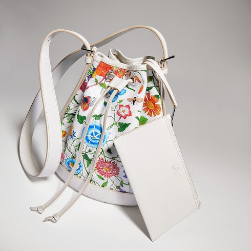 Gucci Venice small bucket bag - white and multicolor canvas