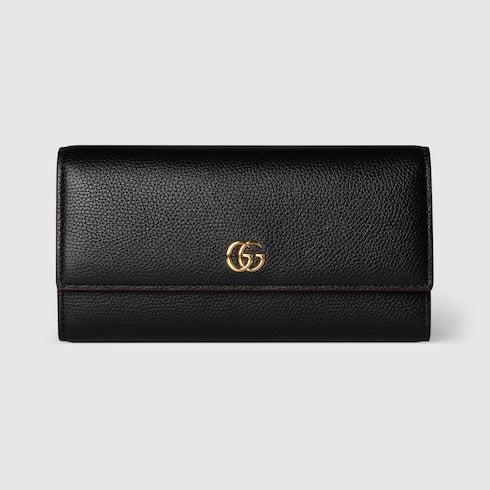 Bi-color GG Marmont continental wallet - black and red leather