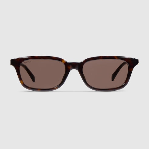 Rectangular-frame sunglasses - brown tortoiseshell