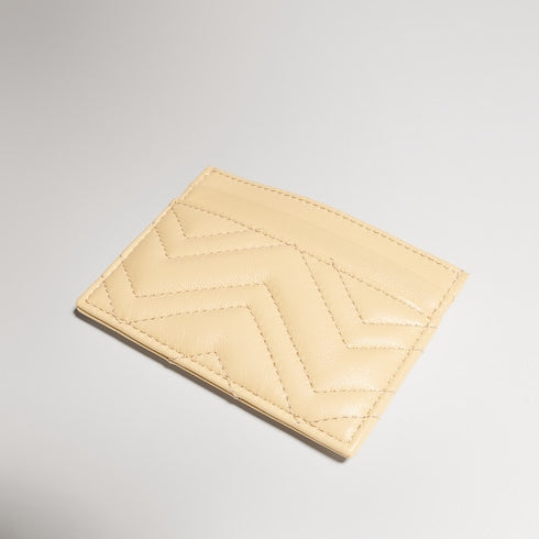 GG Marmont card case - light yellow leather
