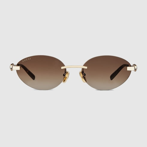 Frameless oval sunglasses - ivory