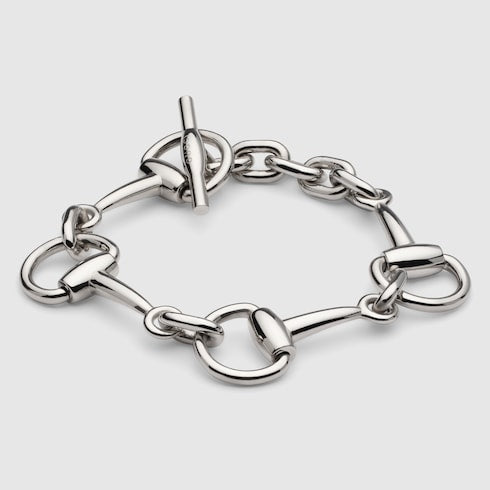 Horsebit chain bracelet - palladium-toned brass