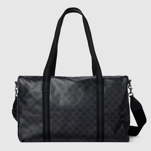 Medium duffle bag with Web - black GG canvas