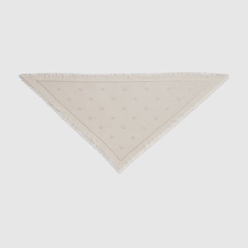 Double G silk wool shawl - ivory
