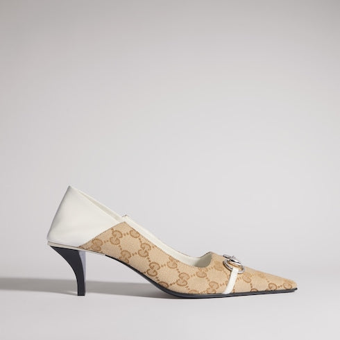 Women's Vittoria pump - sand and brown GG canvas