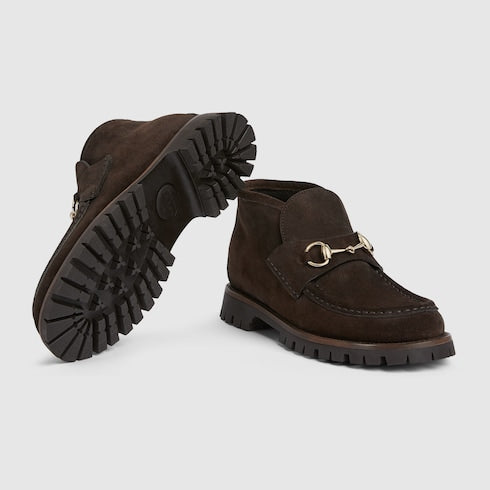 Women's ankle boot with Horsebit - dark brown suede