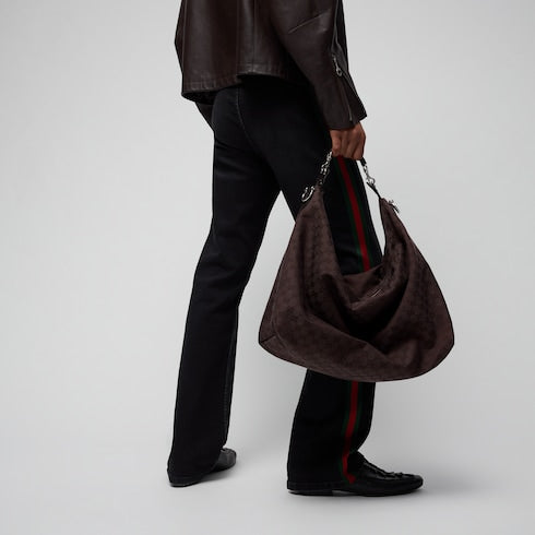 Brera large crossbody bag - dark brown GG canvas