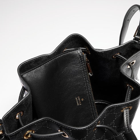 Gucci Venice small bucket bag - black GG leather