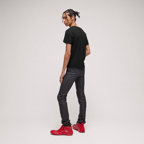 Printed cotton jersey T-shirt - black