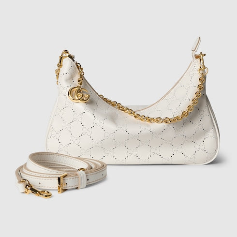Lady Lunetta Chain small shoulder bag - white GG leather