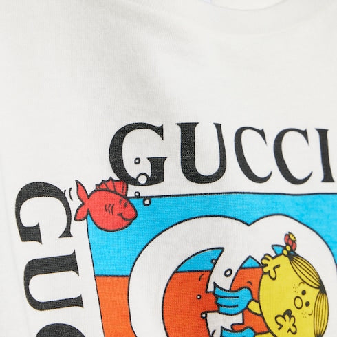 Children's cotton T-shirt with print - white