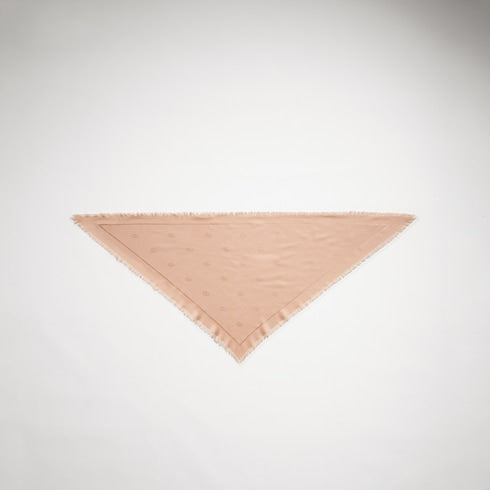 Double G silk wool shawl - beige