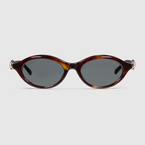 Oval-frame sunglasses - brown tortoiseshell