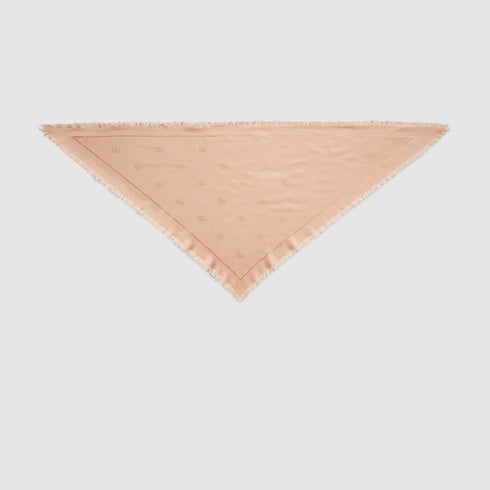 Double G silk wool shawl - beige