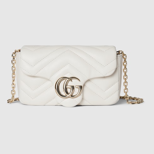 GG Marmont mini shoulder bag - white leather