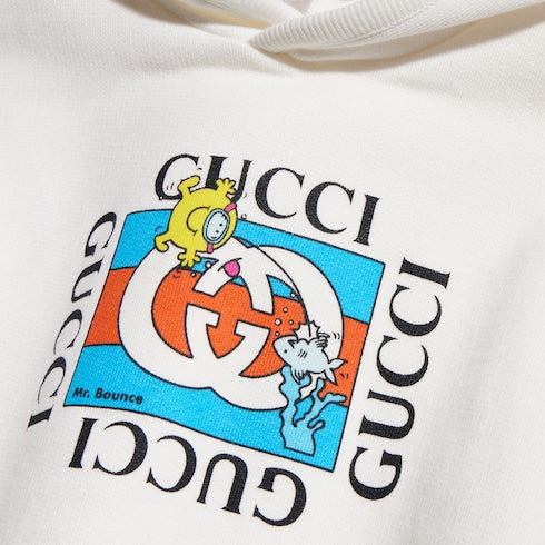 Baby cotton jersey hooded sweatshirt - white