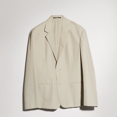 Lightweight cotton nylon twill jacket - beige