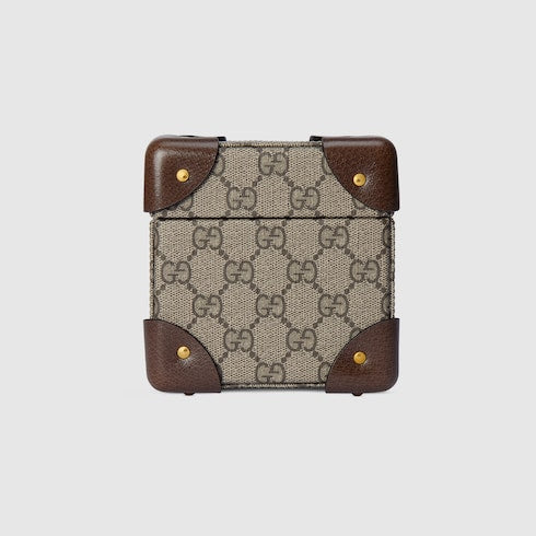 Gucci Savoy small rigid watch case - beige and ebony Supreme