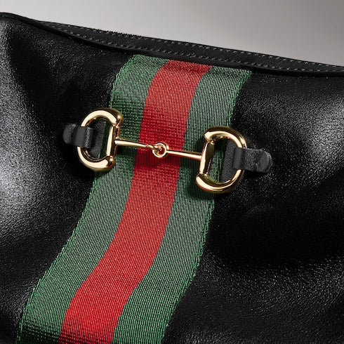 Gucci Horsebit Web small camera bag - black leather