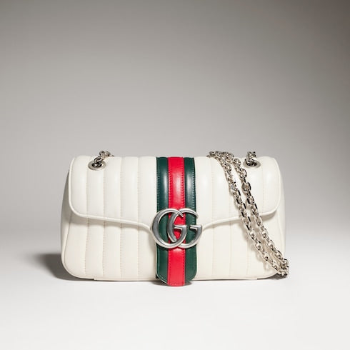 Jetset GG Marmont medium shoulder bag - white leather