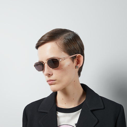 Round-frame sunglasses - rose gold-toned metal