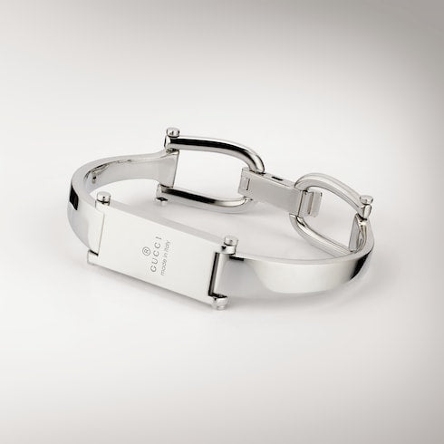 Stirrup motif bangle bracelet - palladium-toned brass