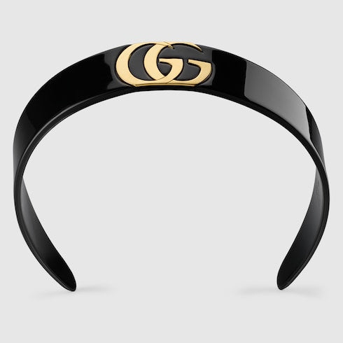 Hair band with Double G - black resin