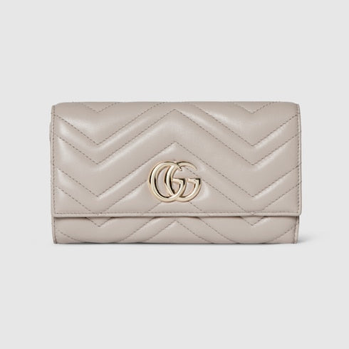 GG Marmont continental wallet - light grey leather
