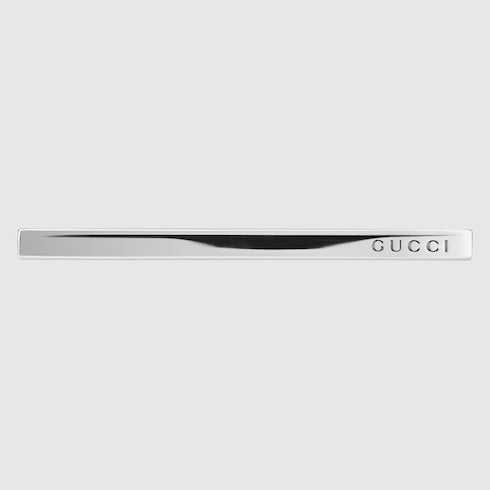 Horizontal bar ring - palladium-toned brass