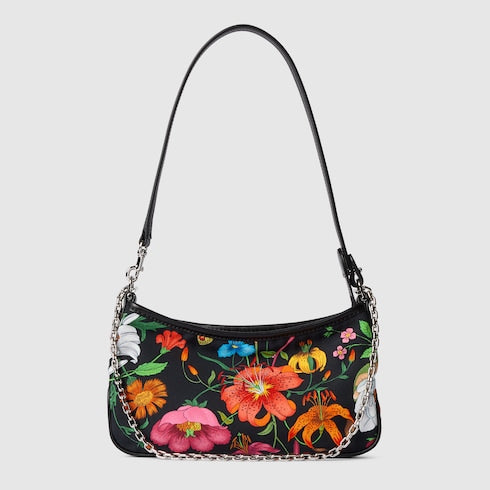 Gossip small shoulder bag - black and multicolor nylon