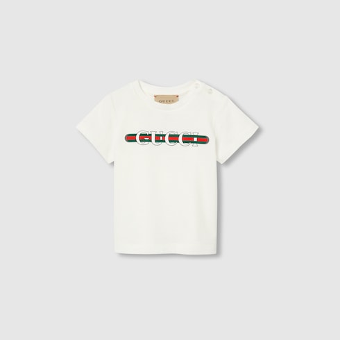 Baby printed cotton T-shirt - white