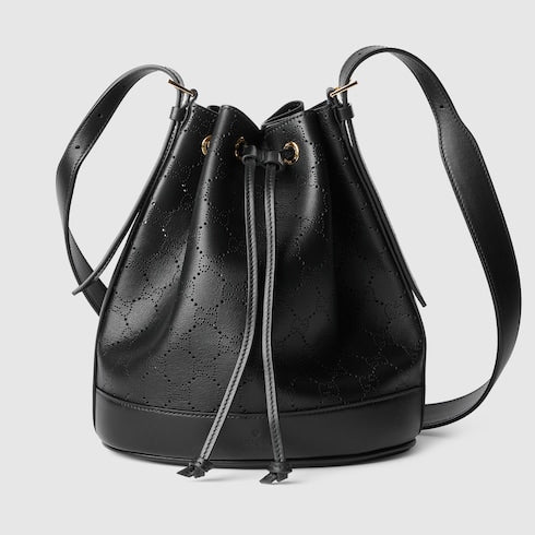 Gucci Venice small bucket bag - black GG leather