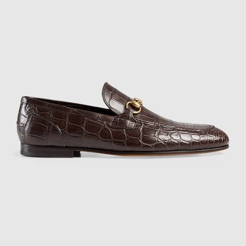 Men's Gucci Jordaan crocodile loafer - brown crocodile