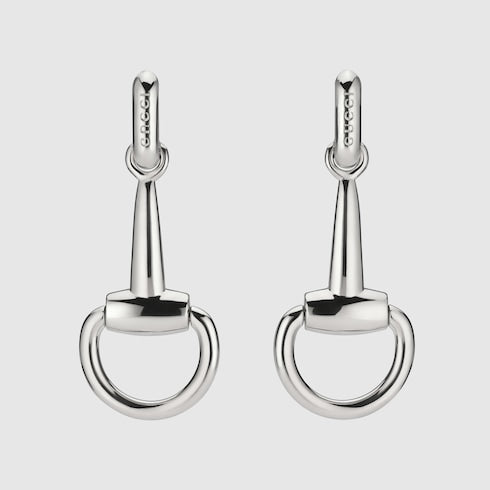 Horsebit earrings - palladium-toned brass