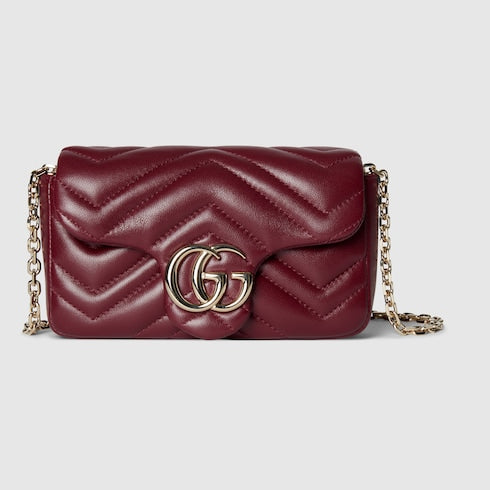GG Marmont mini shoulder bag - Rosso Ancora red leather