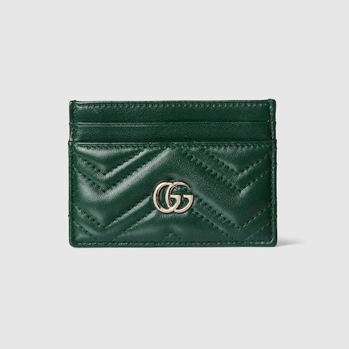 GG Marmont card case - green leather