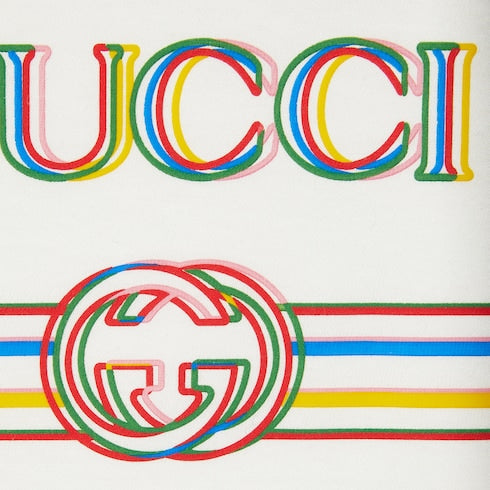Children's printed cotton T-shirt - white