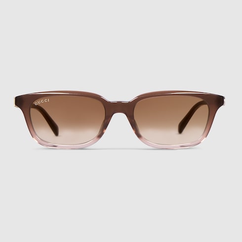 Rectangular-frame sunglasses - brown gradient