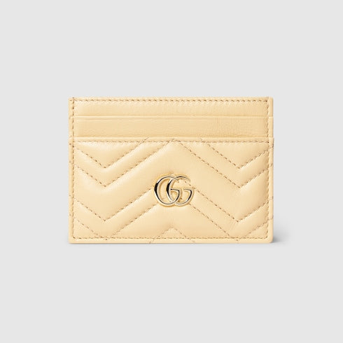 GG Marmont card case - light yellow leather